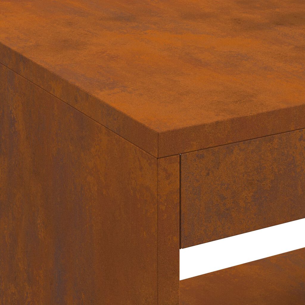 vidaXL Φούρνος με αποθήκευση ξύλων 160x45x35 εκ από weathering steel