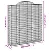 vidaXL Συρματοκιβώτια Τοξωτά 4 τεμ. 200x50x220/240 εκ. Γαλβαν. Ατσάλι