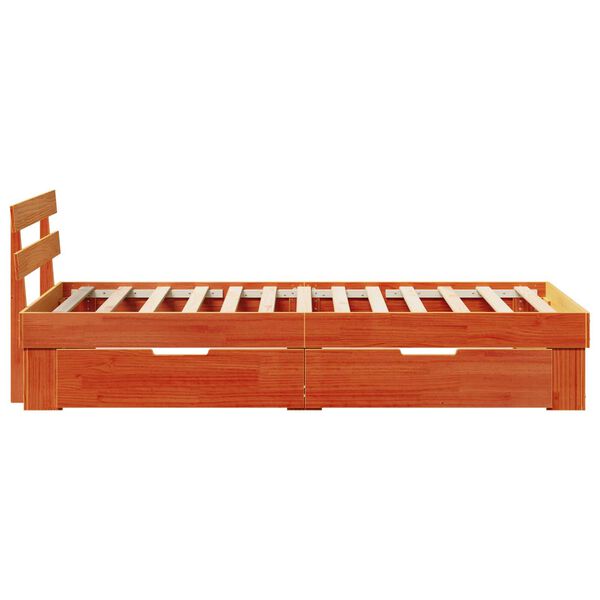 vidaXL Σκελετός Κρεβατιού Καφέ κεριού 90 x 190 cm Συμπαγές ξύλο πεύκου