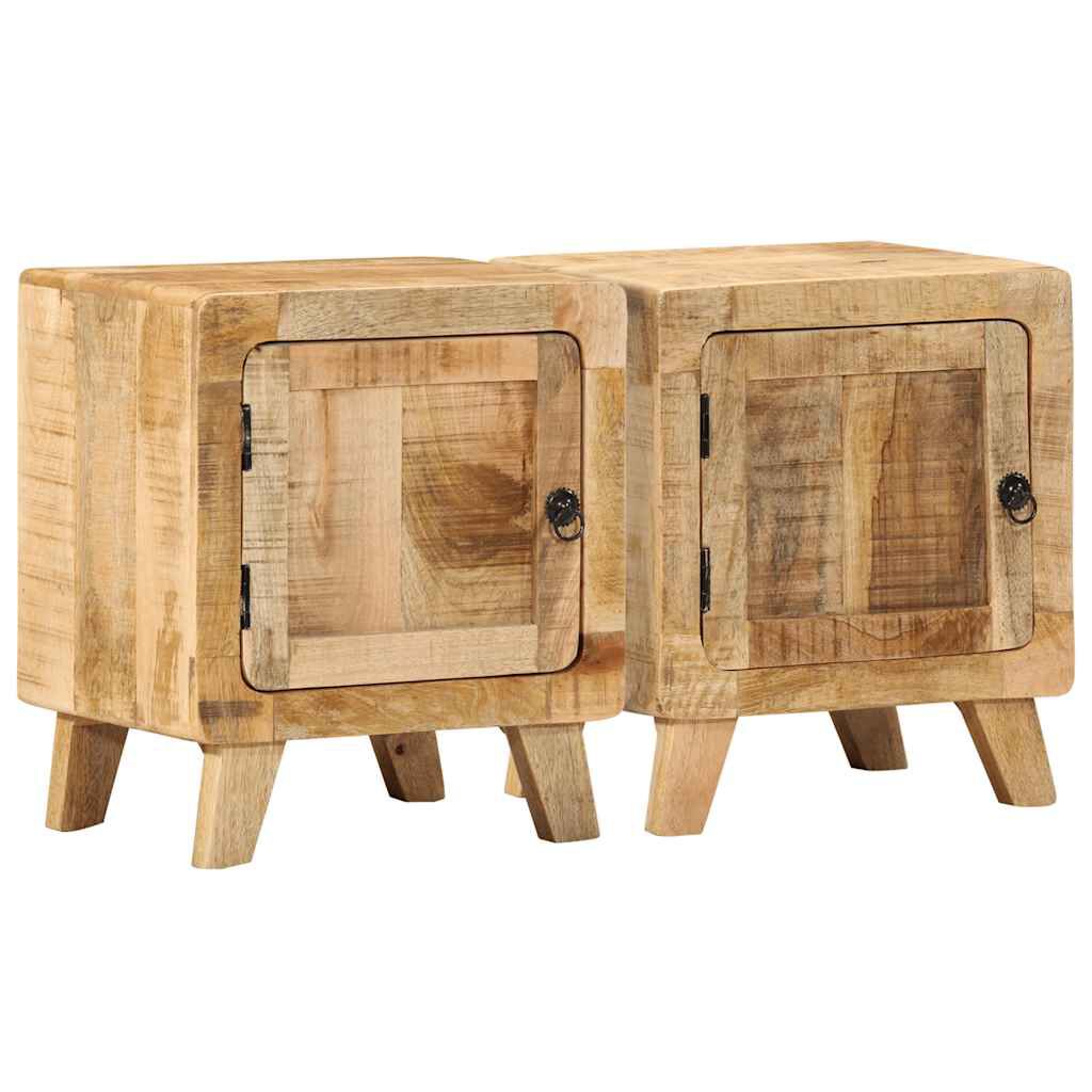 vidaXL Κομοδίνο 2 τεμάχια 40x32x46 cm Στερεό ξύλο Rough Mango
