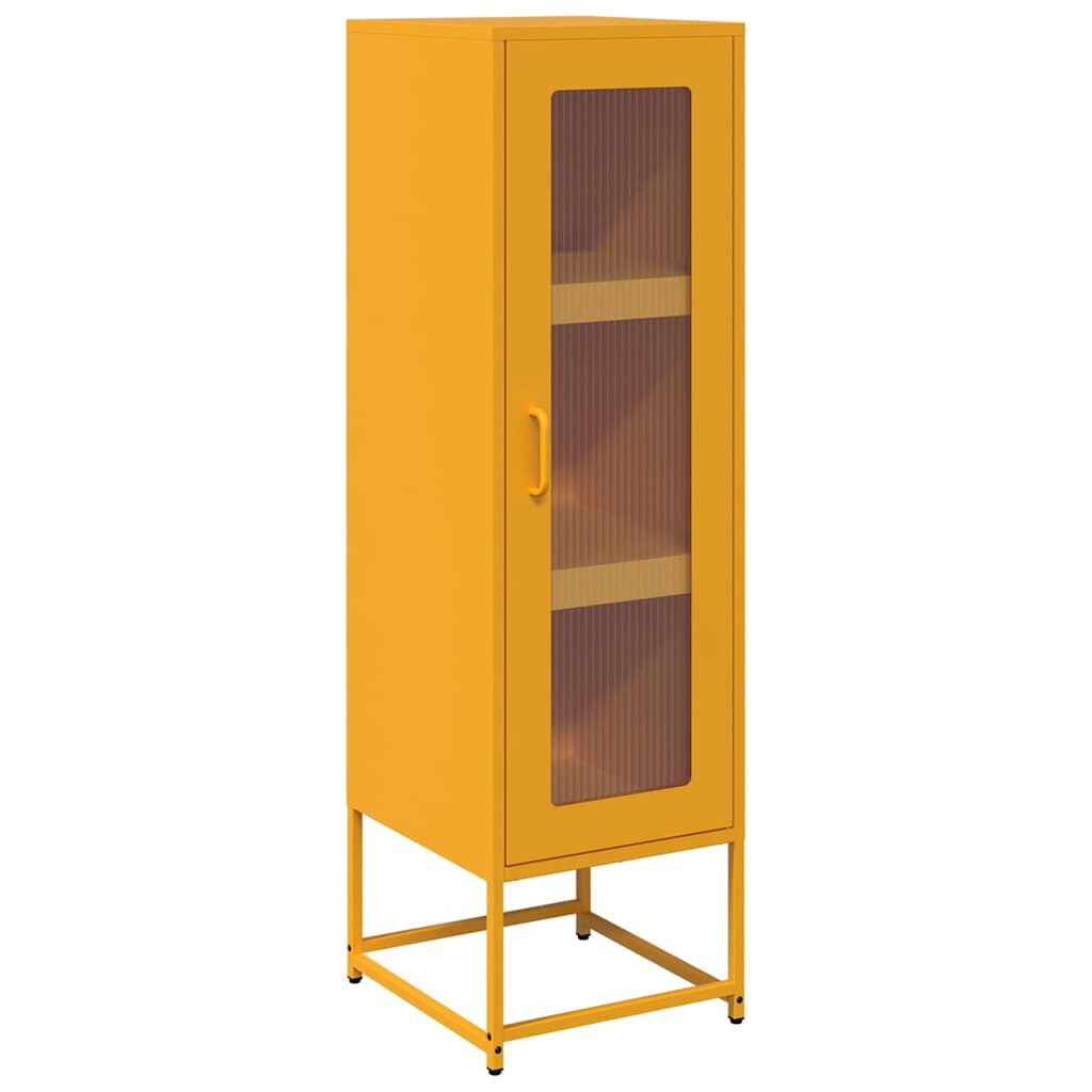 vidaXL Highboard Μουστάρδα κίτρινη 36x39x123 cm χάλυβα ψυχρής έλασης