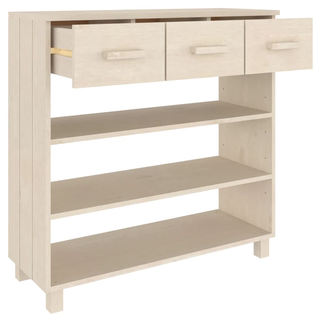 vidaXL Τραπέζι Κονσόλα HAMAR Μελί 90x35x90 εκ. Μασίφ Ξύλο Πεύκου