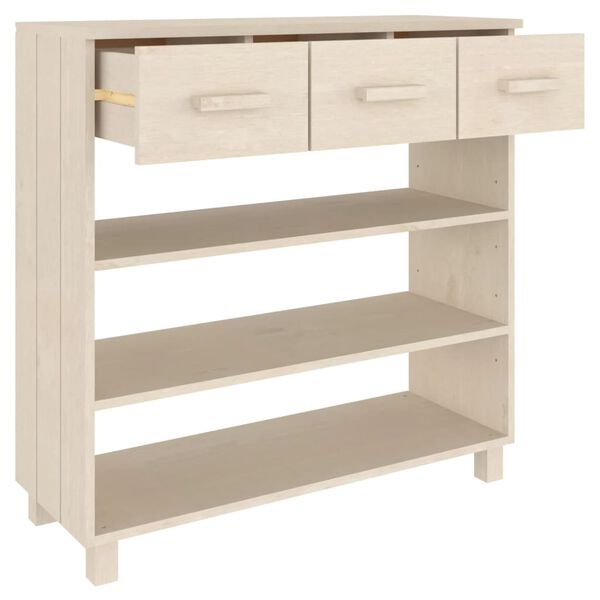 vidaXL Τραπέζι Κονσόλα HAMAR Μελί 90x35x90 εκ. Μασίφ Ξύλο Πεύκου
