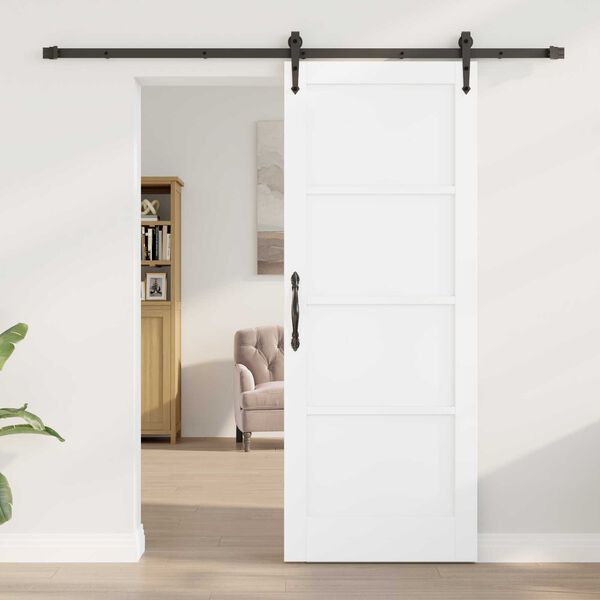 vidaXL Συρόμενη Πόρτα ORKDAL Λευκό 78 x 202 εκ. Μασίφ ξύλο πεύκου