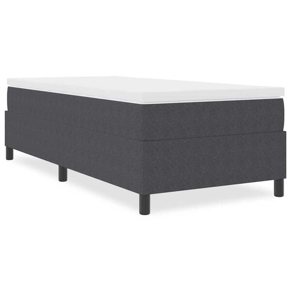 vidaXL Κρεβάτι με ελατήρια Σκούρο γκρι 90 x 200 cm Βελούδο