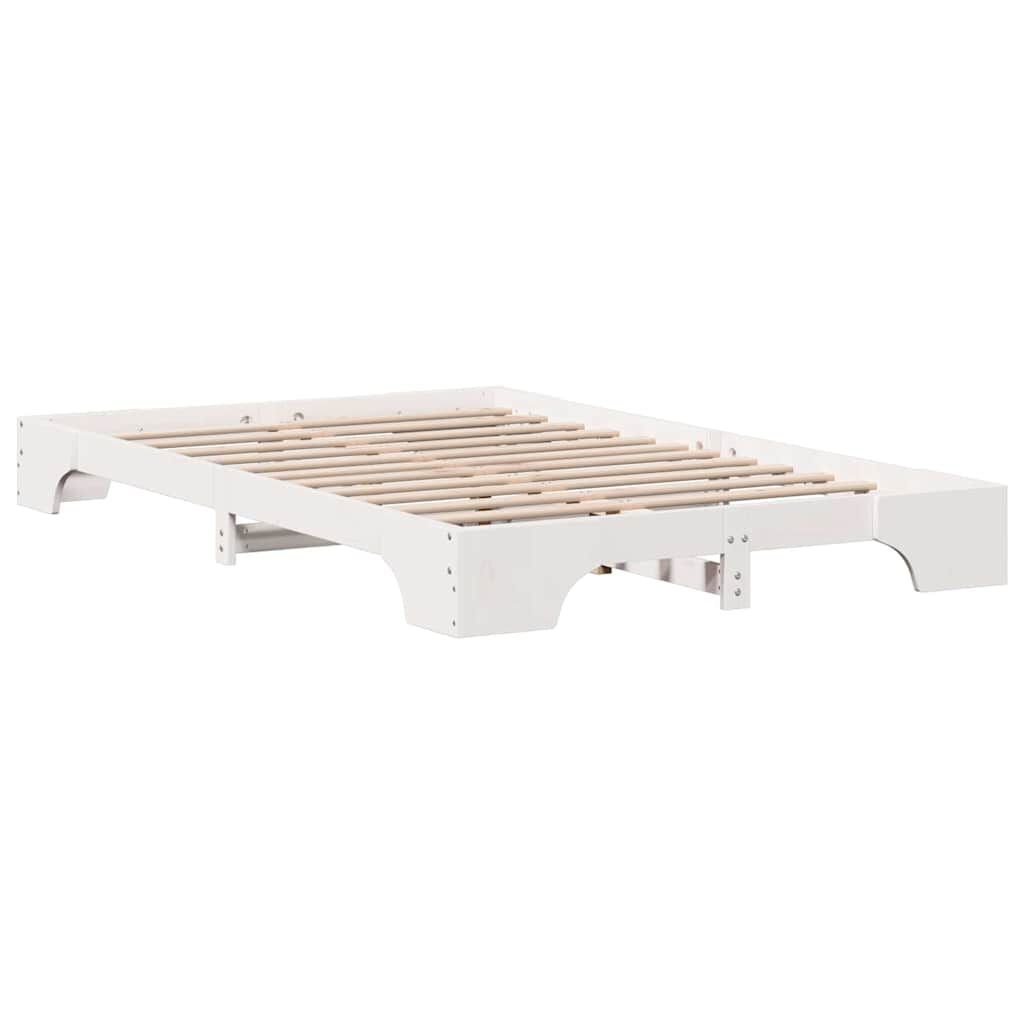 vidaXL Σκελετός Κρεβατιού Λευκό 197 x 127 x 17 εκ. Μασίφ ξύλο πεύκου