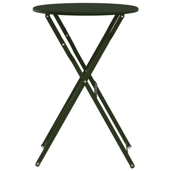 vidaXL Τραπέζι Bistro Σκούρο πράσινο Ø50x71 εκ Ατσάλι με Πούδρα