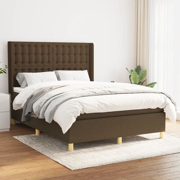 vidaXL &Kappa;&rho;&epsilon;&beta;ά&tau;&iota; Boxspring &mu;&epsilon; &Sigma;&tau;&rho;ώ&mu;&alpha; &Sigma;&kappa;&omicron;ύ&rho;&omicron; &Kappa;&alpha;&phi;έ 140x200 &epsilon;&kappa; &Upsilon;&phi;&alpha;&sigma;&mu;ά&tau;&iota;&nu;&omicron;