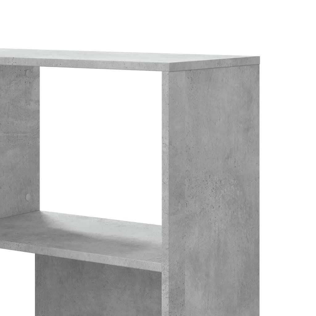 vidaXL Βιβλιοθήκη Γωνιακή 4 Επ. Γκρι Σκυροδέμ. 85x85x140 εκ Επεξ. Ξύλο