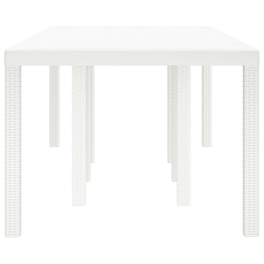 vidaXL Τραπέζι Κήπου Λευκό 250x100x73 εκ. Πολυ Ράττον