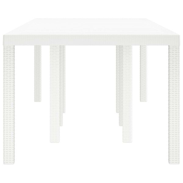 vidaXL Τραπέζι Κήπου Λευκό 250x100x73 εκ. Πολυ Ράττον