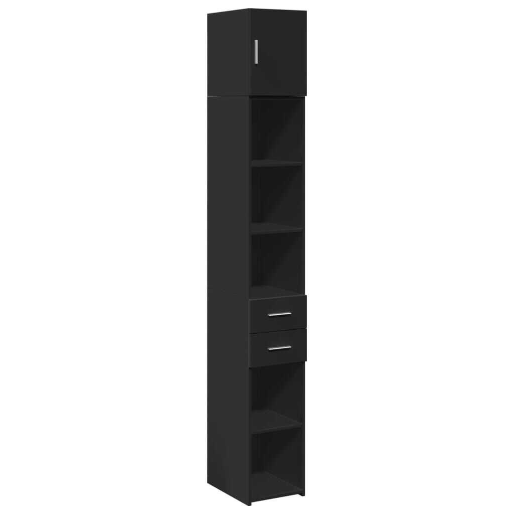 vidaXL Ντουλάπι Αποθήκευσης Στενό Μαύρο 30x42,5x225 εκ. Επεξεργ. Ξύλο