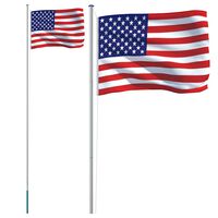 vidaXL Σημαία ΗΠΑ και Κοντάρι 6,23 μ. από Αλουμίνιο