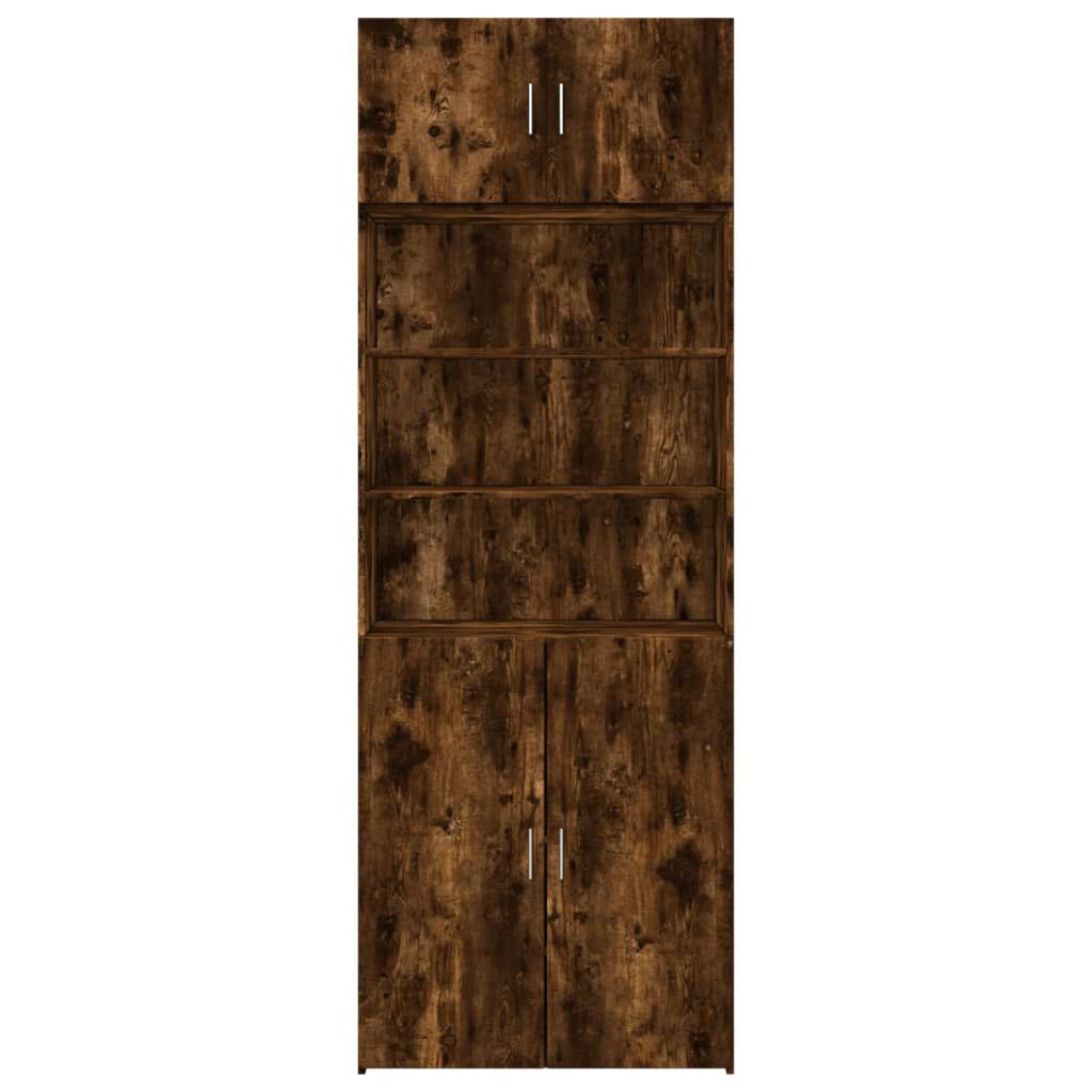 vidaXL Ραφιέρα με Ντουλάπια Καπνιστή Δρυς 80x42,5x225 εκ. Επεξ. Ξύλο