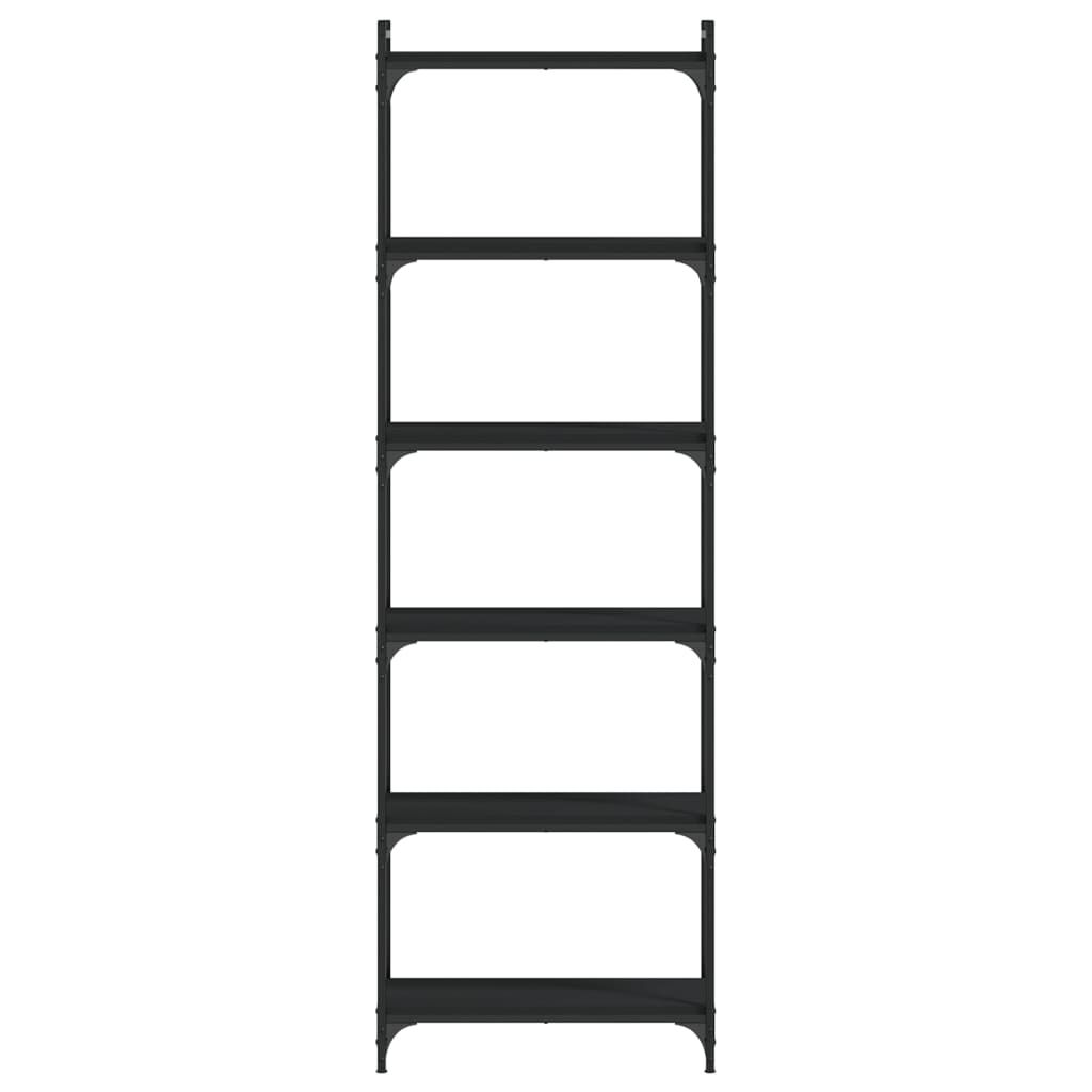 vidaXL Βιβλιοθήκη 6 Επιπέδων Μαύρη 60x30x188 εκ. Επεξεργασμένο Ξύλο