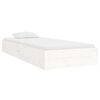 vidaXL Πλαίσιο Κρεβατιού Λευκό 75x190 εκ. Μασίφ Ξύλο Small Single