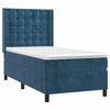 vidaXL Κρεβάτι Boxspring με Στρώμα Σκούρο Μπλε 90x190 εκ. Βελούδινο