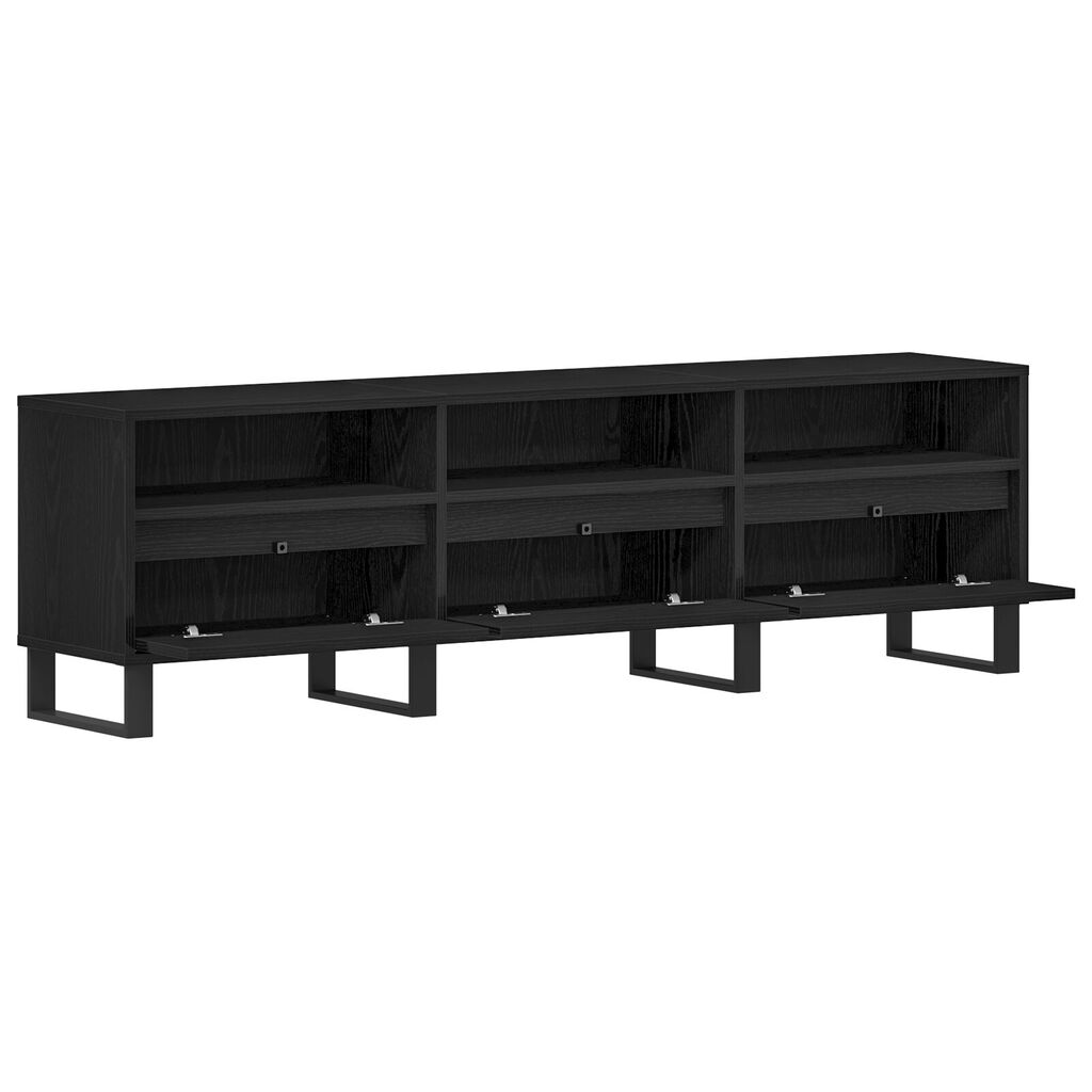 vidaXL Τηλεοπτική Βάση Μαύρη Ξυλεία 150x30x44,5 εκ. Επεξεργασμένο Ξύλο