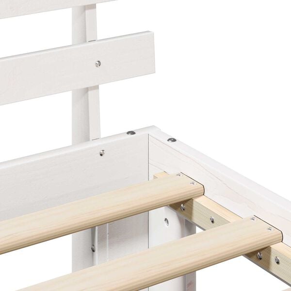 vidaXL Σκελετός Κρεβατιού Λευκό 150 x 200 cm Μασίφ ξύλο πεύκου
