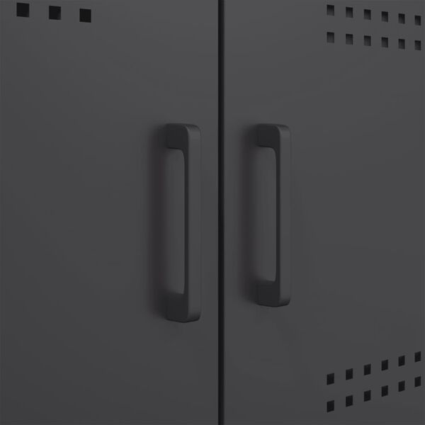 vidaXL Ντουλάπι Μαύρο 100,5x39x79 εκ. από Χάλυβα