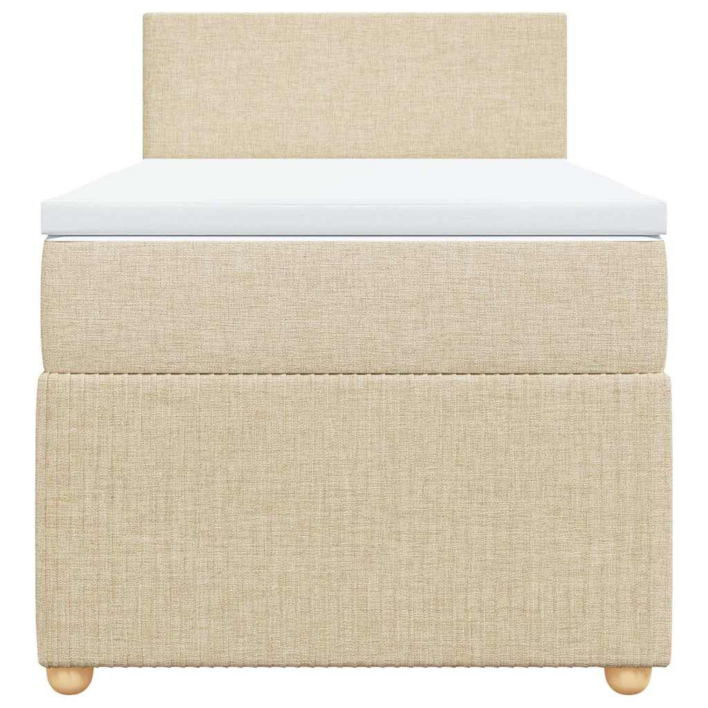 vidaXL Κρεβάτι Boxspring με Στρώμα Κρεμ 80 x 200 εκ. Υφασμάτινο