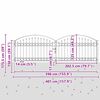 vidaXL Πύλη Φράχτη με κλειδαριά Γκρι 400 x 125 cm Ατσάλι