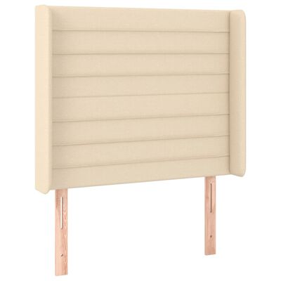 vidaXL Κεφαλάρι με Πτερύγια Κρεμ 103x16x118/128 εκ. Υφασμάτινο