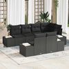 vidaXL Σετ Καναπέ Κήπου με μαξιλάρι 7 pcs Μαύρο Πολυ ράταν