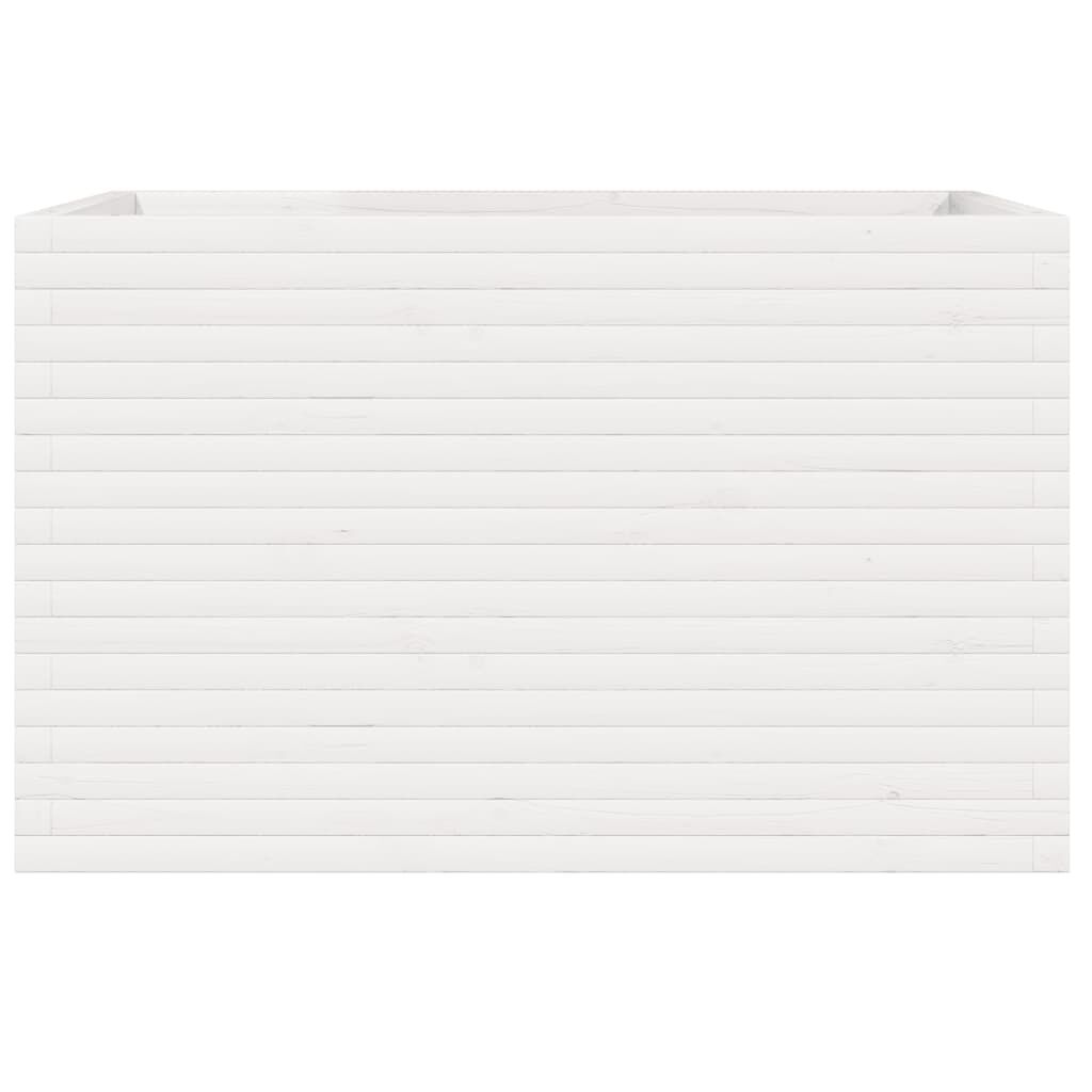 vidaXL Ζαρντινιέρα Κήπου Λευκή 110x60x68,5 εκ. από Μασίφ Ξύλο Πεύκου