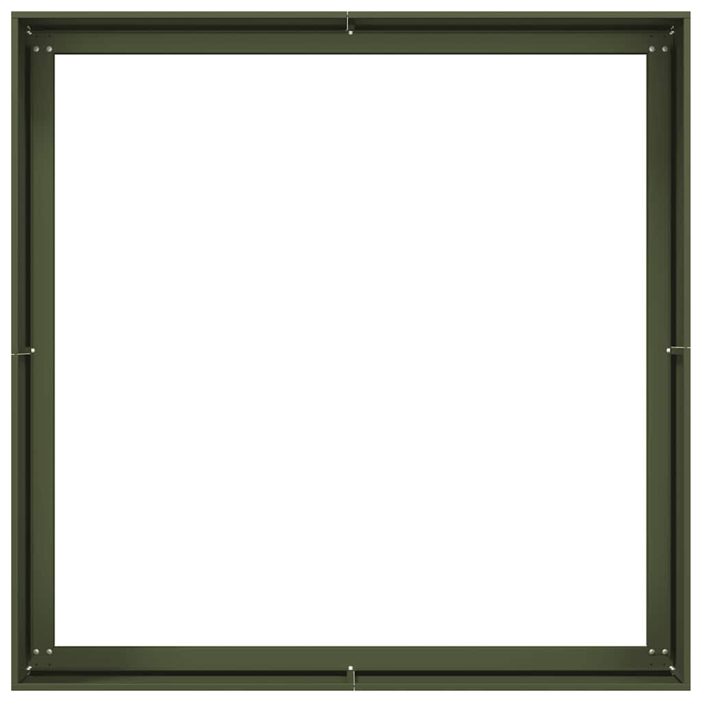 vidaXL Ζαρντινιέρα Λαδί 100x100x40 εκ. από Χάλυβα