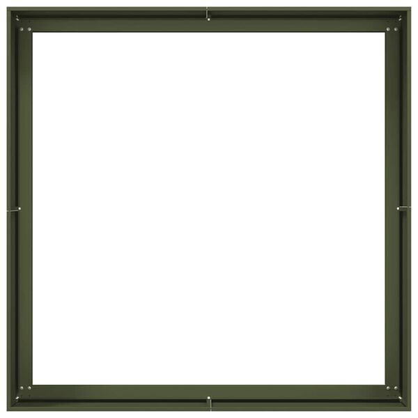 vidaXL Ζαρντινιέρα Λαδί 100x100x40 εκ. από Χάλυβα