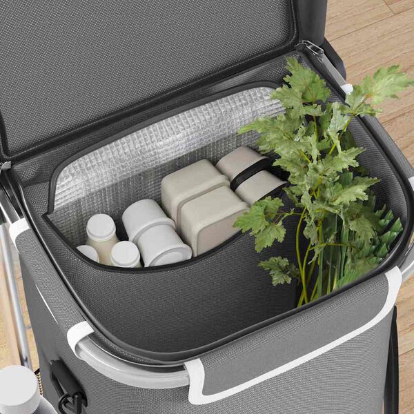 vidaXL Καρότσι Αγορών Γκρι 36.5 x 46.5 x 100.5 εκ Ύφασμα Oxford