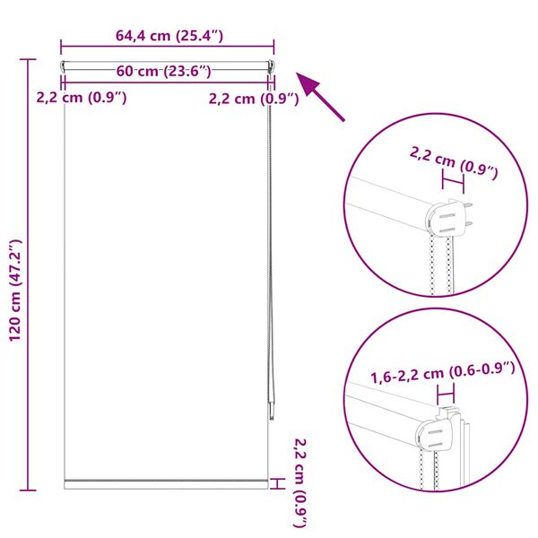 Στόρι Συσκότισης Ρόλερ Κόκκινο 60 x 120 εκ.