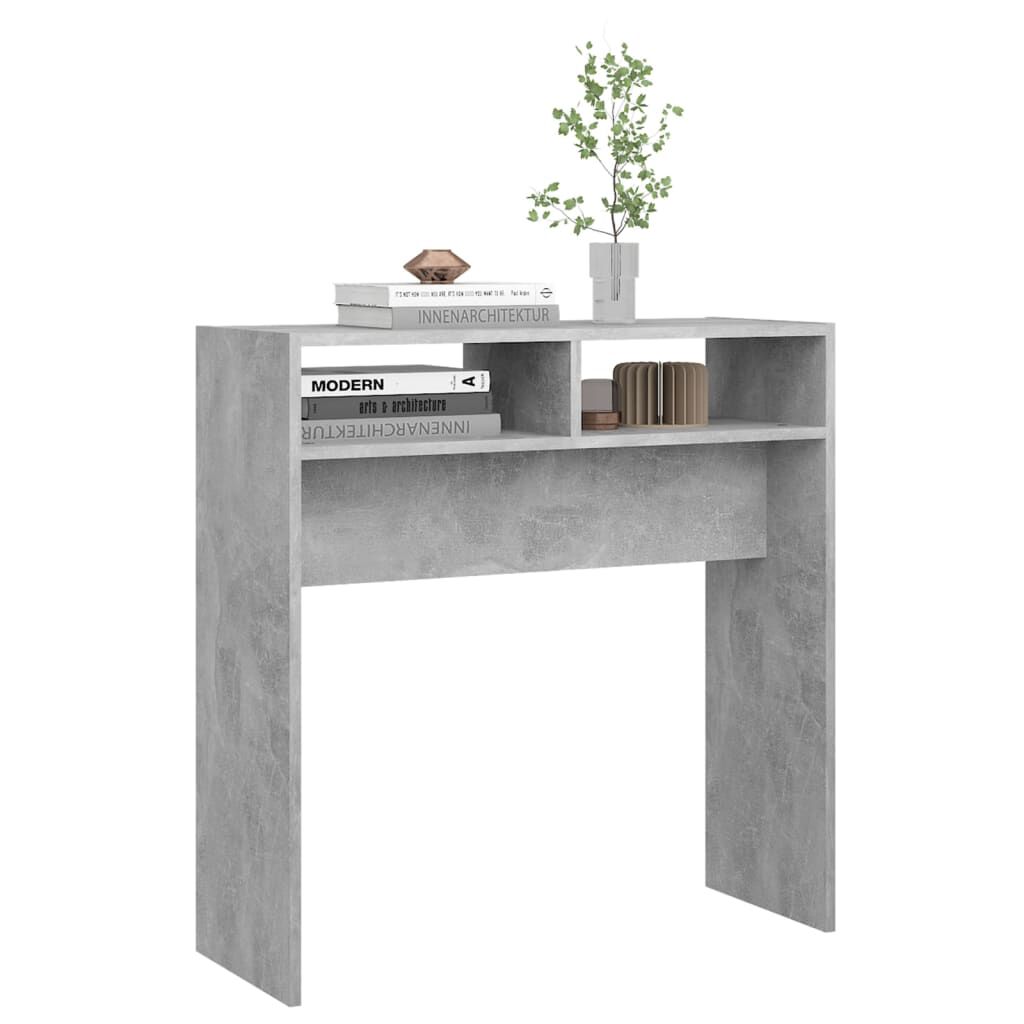 vidaXL Τραπεζάκι Κονσόλα Γκρι Σκυροδέματος 78x30x80 εκ. Επεξ. Ξύλο