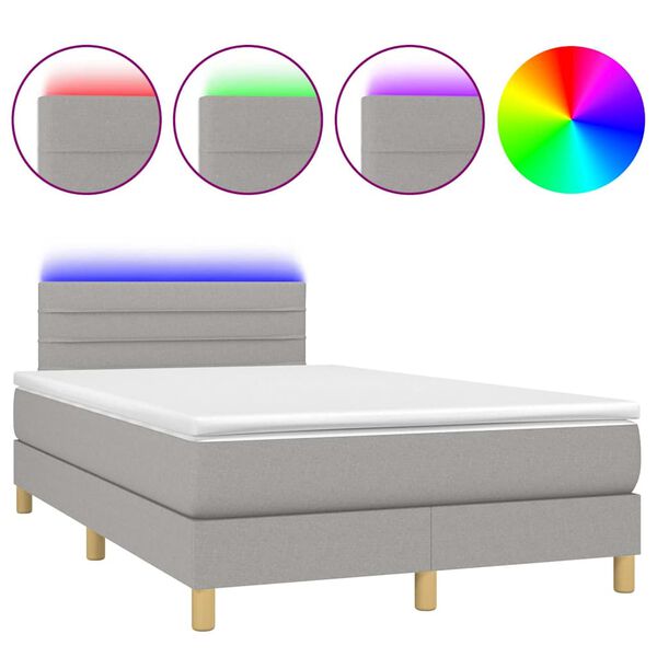 vidaXL &Kappa;&rho;&epsilon;&beta;ά&tau;&iota; Boxspring &mu;&epsilon; &Sigma;&tau;&rho;ώ&mu;&alpha; & LED &Alpha;&nu;.&Gamma;&kappa;&rho;&iota; 120x190&epsilon;&kappa;. &Upsilon;&phi;&alpha;&sigma;&mu;ά&tau;&iota;&nu;&omicron;