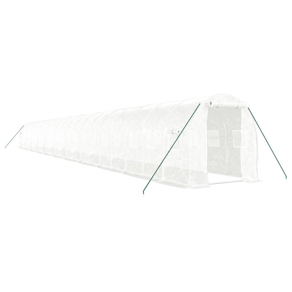 vidaXL Θερμοκήπιο με Ατσάλινο Πλαίσιο Λευκό 44 μ² 22 x 2 x 2 μ.