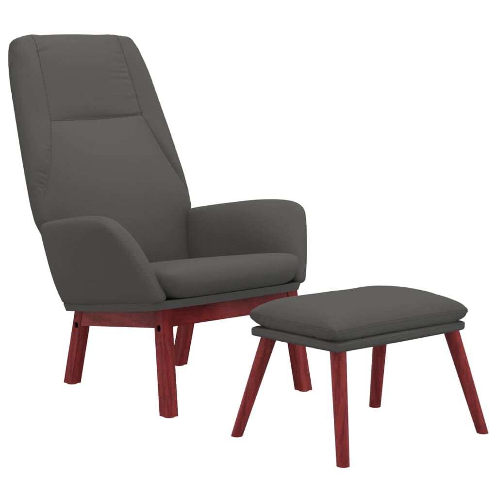 vidaXL Πολυθρόνα Relax Σκούρο Γκρι Υφασμάτινη με Υποπόδιο