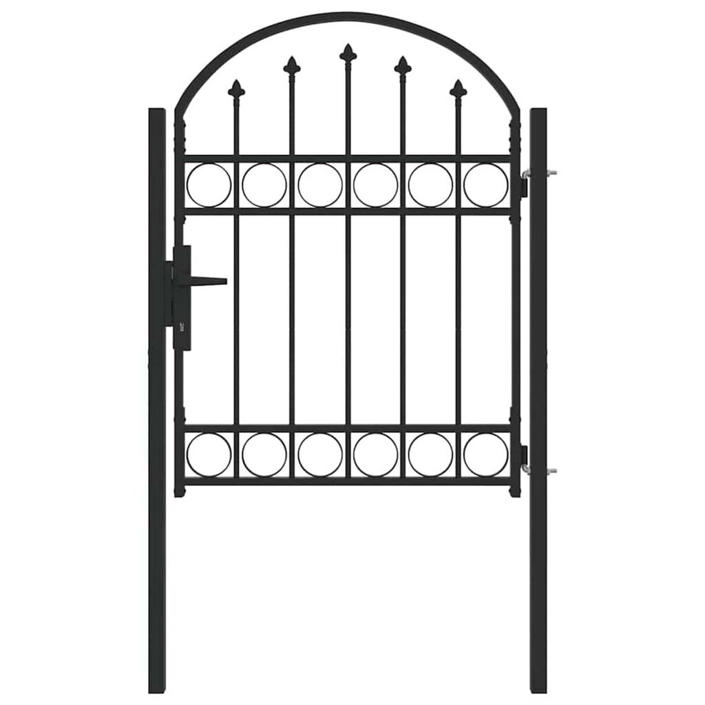 vidaXL Πύλη Φράχτη Γκρι 100 x 125 cm Ατσάλι με Επικάλυψη Πούδρας