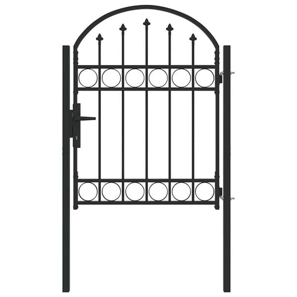 vidaXL Πύλη Φράχτη Γκρι 100 x 125 cm Ατσάλι με Επικάλυψη Πούδρας