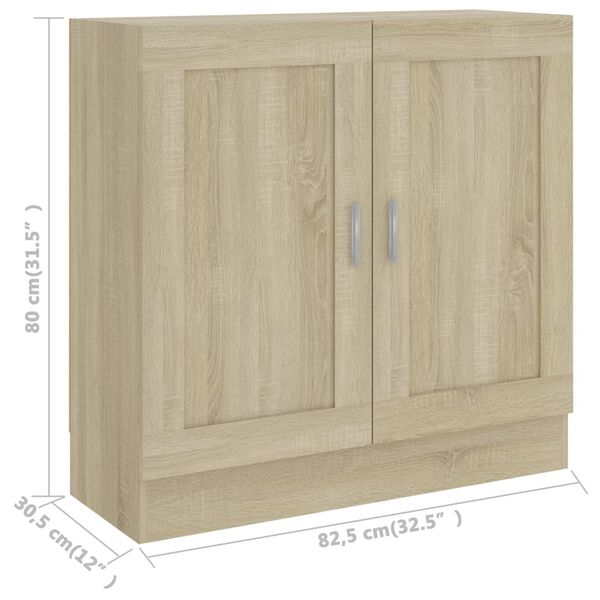 vidaXL Βιβλιοθήκη Χρώμα Sonoma Δρυς 82,5 x 30,5 x 80 εκ. Επεξ. Ξύλο