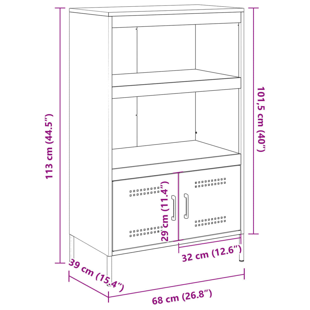 vidaXL Ραφιέρα Μαύρη 68x39x113 εκ. από Ατσάλι