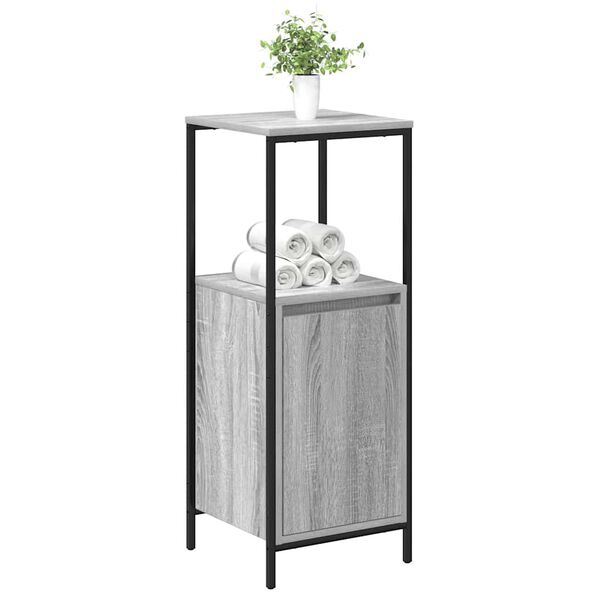 vidaXL Ντουλάπι Μπάνιου με Καθρέφτη Γκρι Sonoma 36x35x95 εκ.