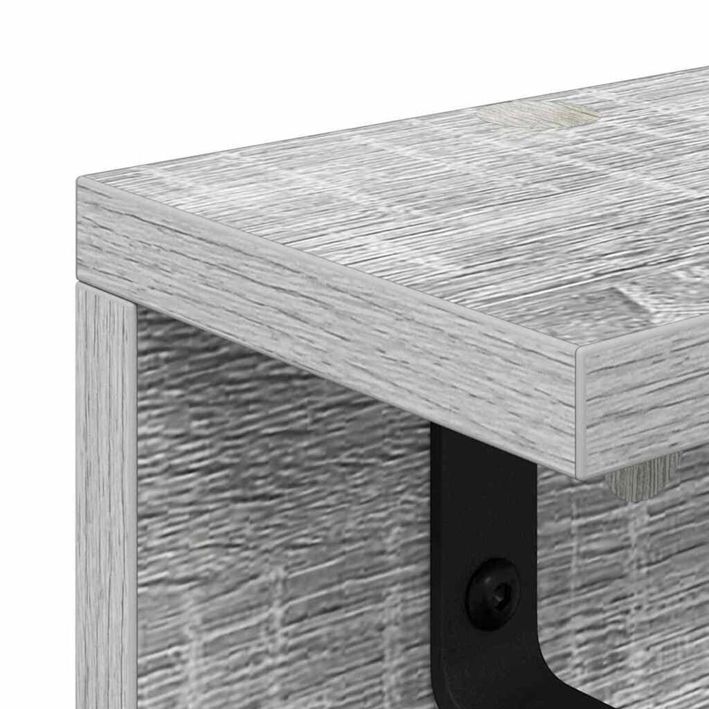 vidaXL Τοίχου Κρεμάστρα με ράφι Γκρι sonoma 60 x 10.5 x 10.5 εκ