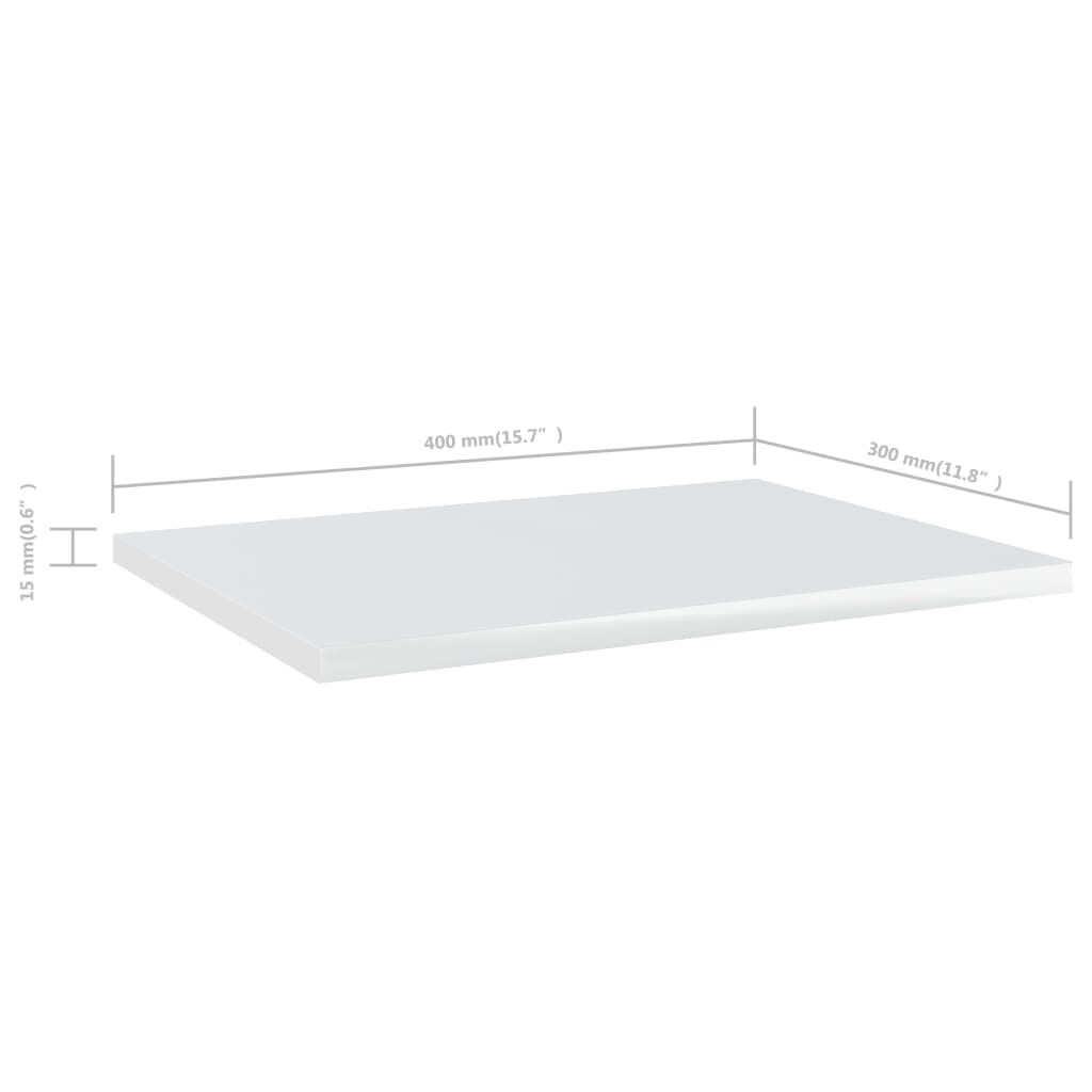 vidaXL Ράφια Βιβλιοθήκης 8 τεμ. Γυαλ. Λευκό 40x30x1,5 εκ. Μοριοσανίδα