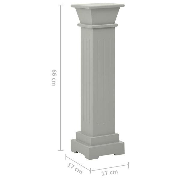 vidaXL Ανθοστήλη Τετράγωνη Γκρι 17 x 17 x 66 εκ από MDF