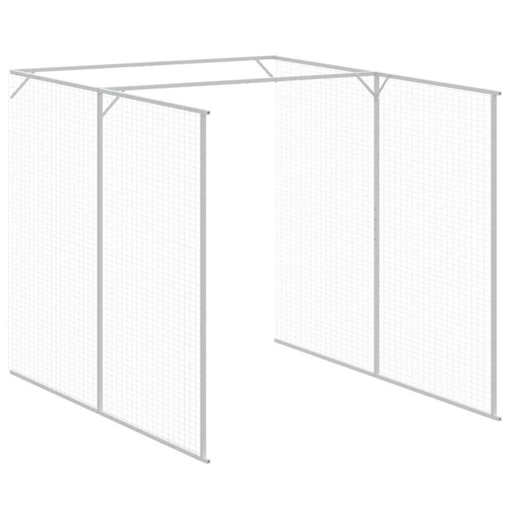 vidaXL Σπιτάκι Σκύλου με Αυλή Ανθρακί 165x1271x181 εκ. Γαλβαν. Χάλυβας