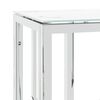 vidaXL Τραπέζι Κονσόλα Ασημί 70x30x70 εκ. Ανοξείδωτο Ατσάλι και Γυαλί