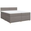 vidaXL Κρεβάτι Boxspring με Στρώμα Taupe 200x200 εκ. Υφασμάτινο