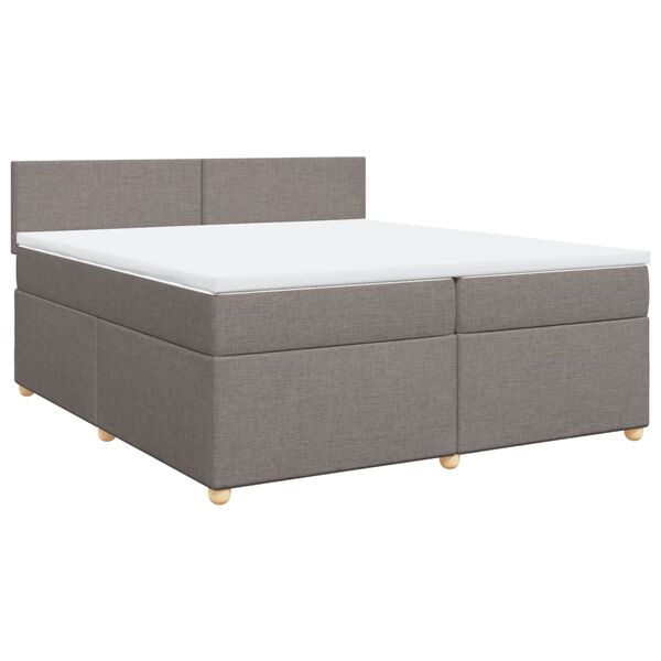 vidaXL Κρεβάτι Boxspring με Στρώμα Taupe 200x200 εκ. Υφασμάτινο