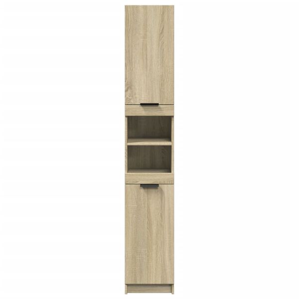 vidaXL Ντουλάπι Μπάνιου Sonoma Δρυς 32x34x188,5 εκ. Επεξεργ. Ξύλο